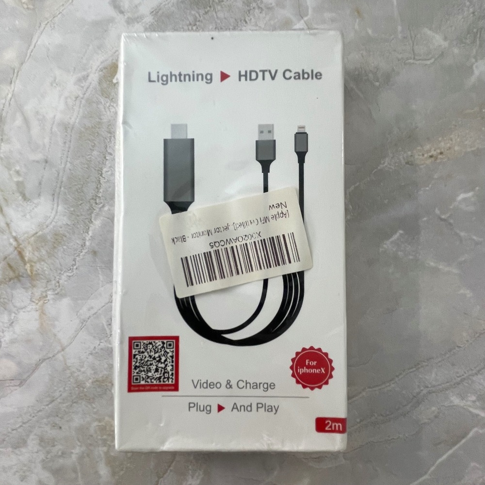 Lightning to HDTV Cable Adapter for iPhone iPad 2m‎ 1080p Video Charge Black